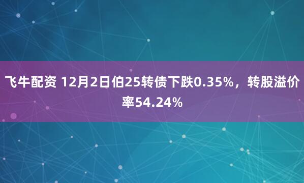 飞牛配资 12月2日伯25转债下跌0.35%，转股溢价率54.24%